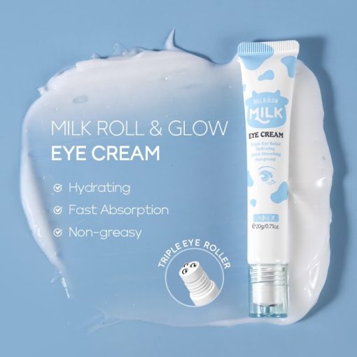 LAIKOU Milk Glow Eye Cream Rolling Massage Ball Remove Eye Dark Circle 20g