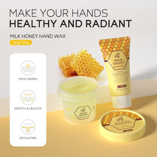 LAIKOU Milk Honey Hand Wax Exfoliating Peel Off Hand Mask Soften Skin 50g - Image 2