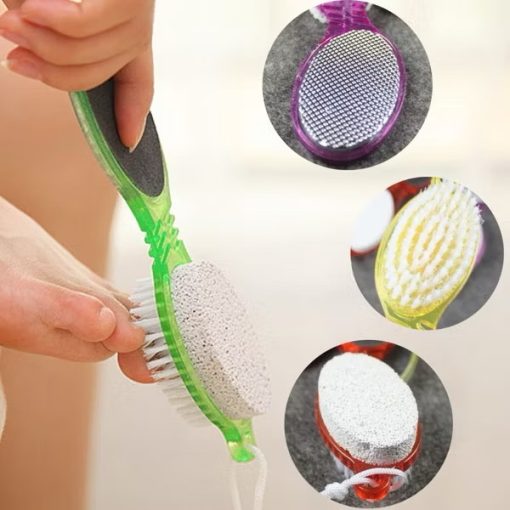 4-in-1 Heel Scrubber, 4-Function Exfoliating Heel Brush