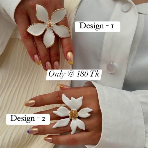 White Floral Ring-1pcs