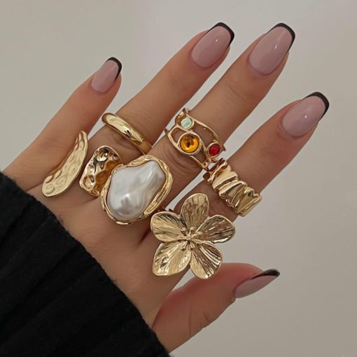 Super Trendy Finger Ring Set 6 Pcs (all adjustable )
