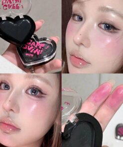 Cappuvini Heart Shaped Black Blush Palette Color Changing Warm Blusher Cheek Tint