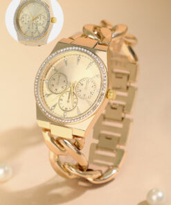 Haute Sauce Chain Belt Three-Dial Chunky Watch